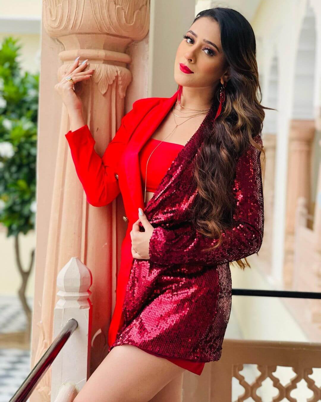 Hiba Nawab Setting New Trend In Red Suit Piece Outfit Hiba Nawab Stunning Looks And Outfit