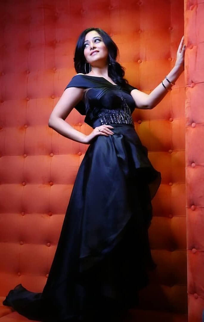 Preetika Rao In Black Ruffle Gown