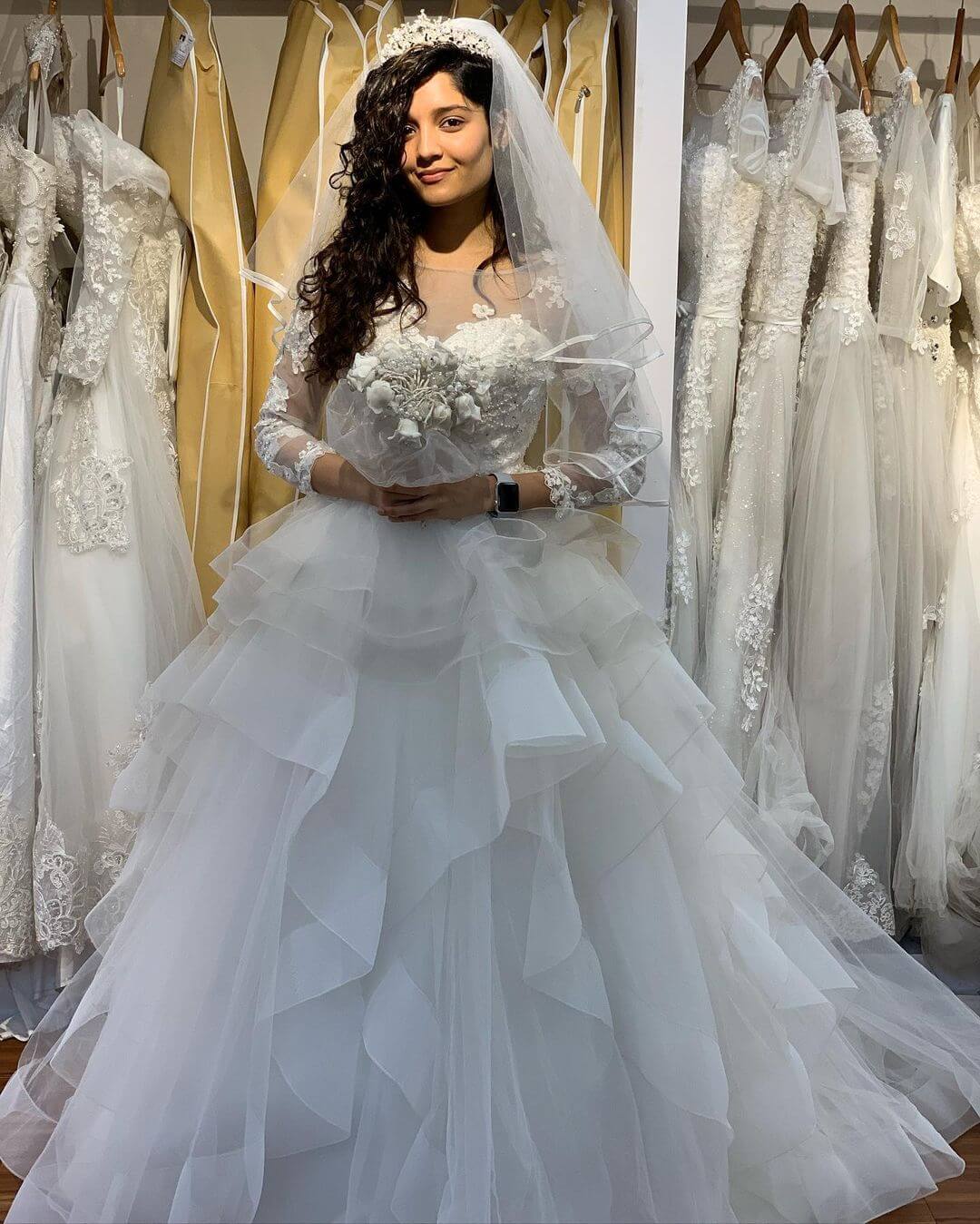 Ritika Singh Gives Us Major Bride Look In White Full-Flared Ruffle Gown Outfit