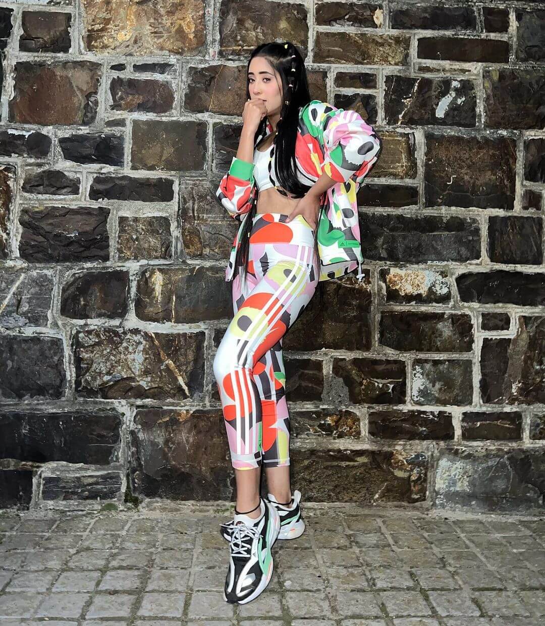Shivangi Joshi Peppy Look In Colourful Sports Wear Outfit