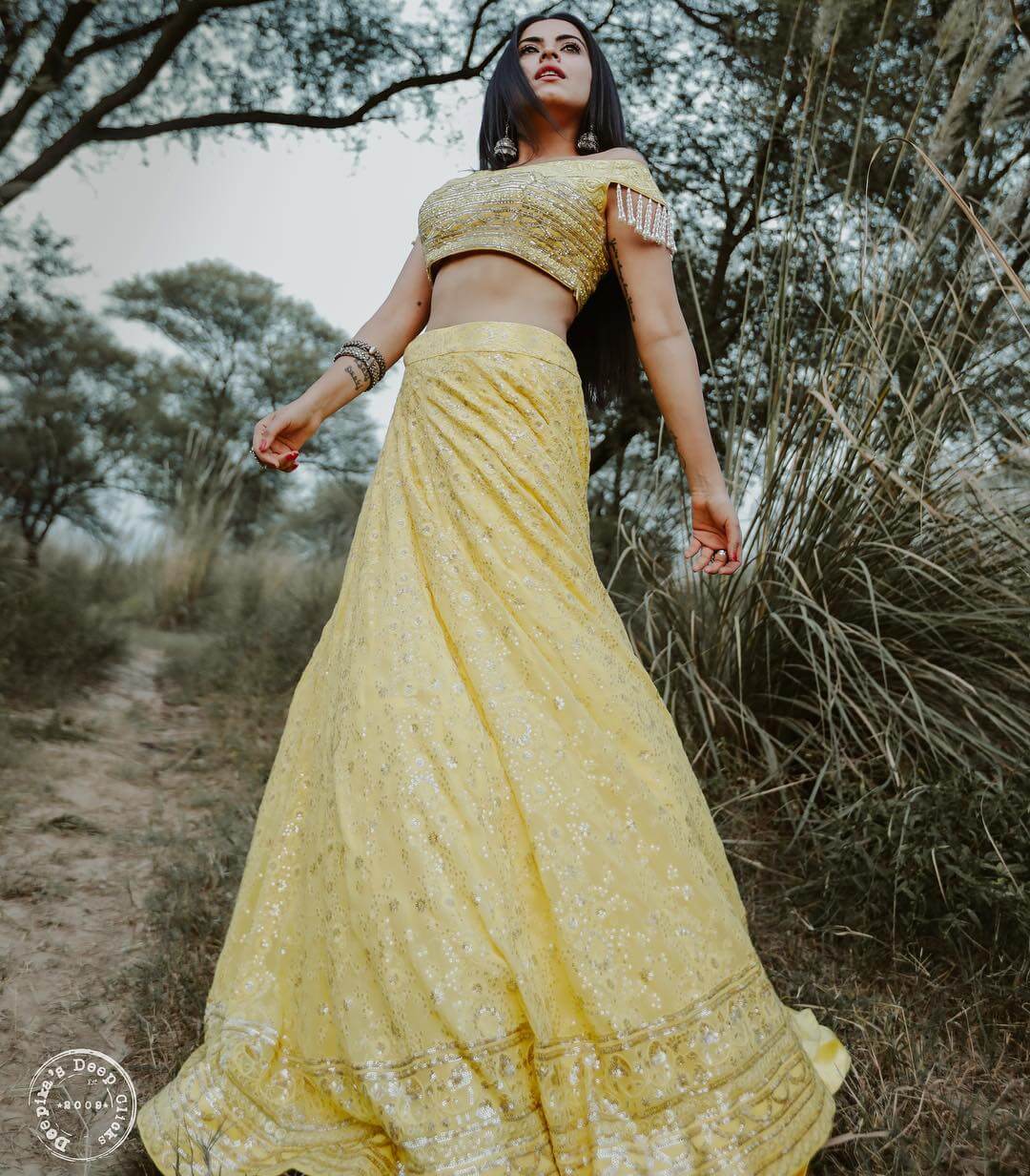 Simi Chahal In Yellow Lehenga Outfit Simi Chahal Outfit &amp; Looks Inspo