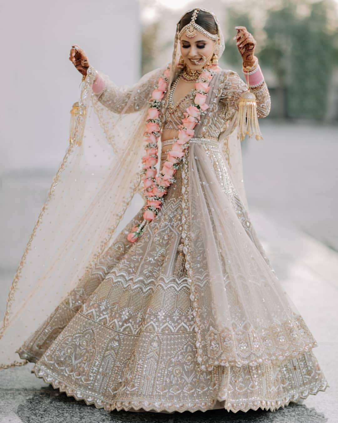 Something New And Different Simple Neutral Tone Bridal Lehenga Designs That Are Trending