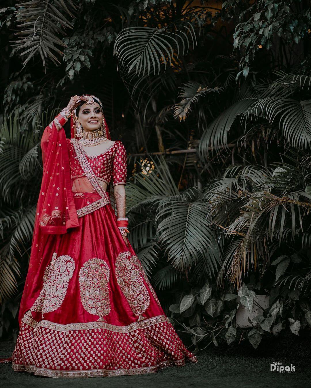 That Dark Red Shining Lehenga  Stunning Sabyasachi Lehengas Spotted On Real Brides