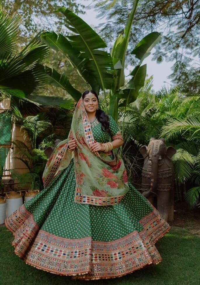 The Peacock and Parrot colored Lehenga 
