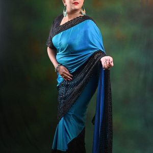 purva Nemlekar Traditional, Ethnical Outfits & Looks: Blue Saree Outfit 