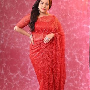 purva Nemlekar Traditional, Ethnical Outfits & Looks: Red Saree Outfit 