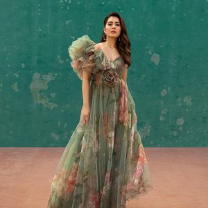 Raashii Khanna Hot & Tempting Looks & Outfits: Gown Outfit 