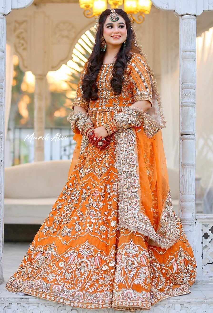 A Dreamy Tangerine Bridal Look: A Showstopping Muslim Bride