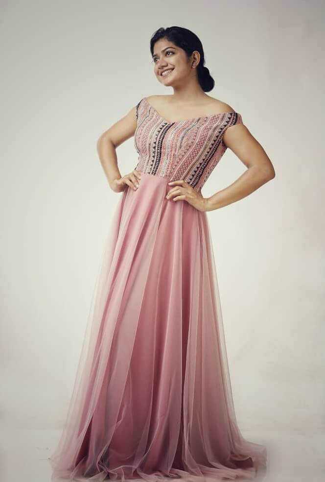 Anarkali Marikar Simple & Sophisticated Look In Pink Off-Shoulder Net Gown With Sleek Bun
