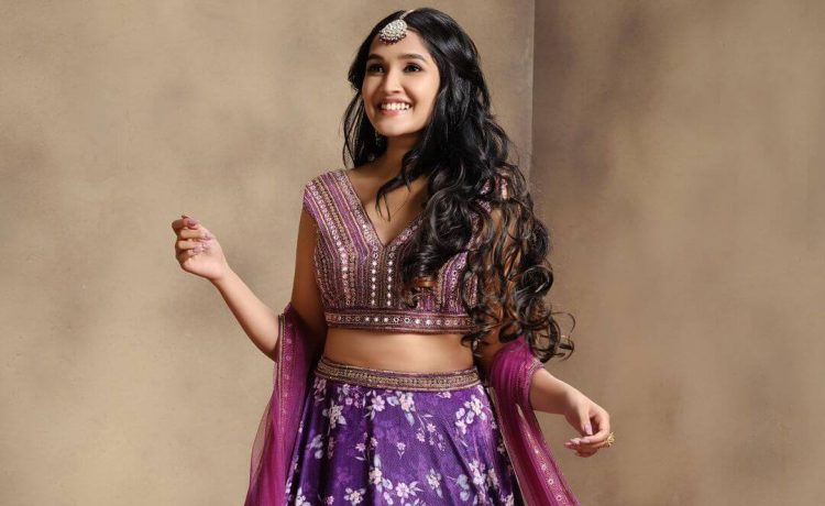 Anikha Surendran Look Beautiful In Purple Floral Print Lehenga