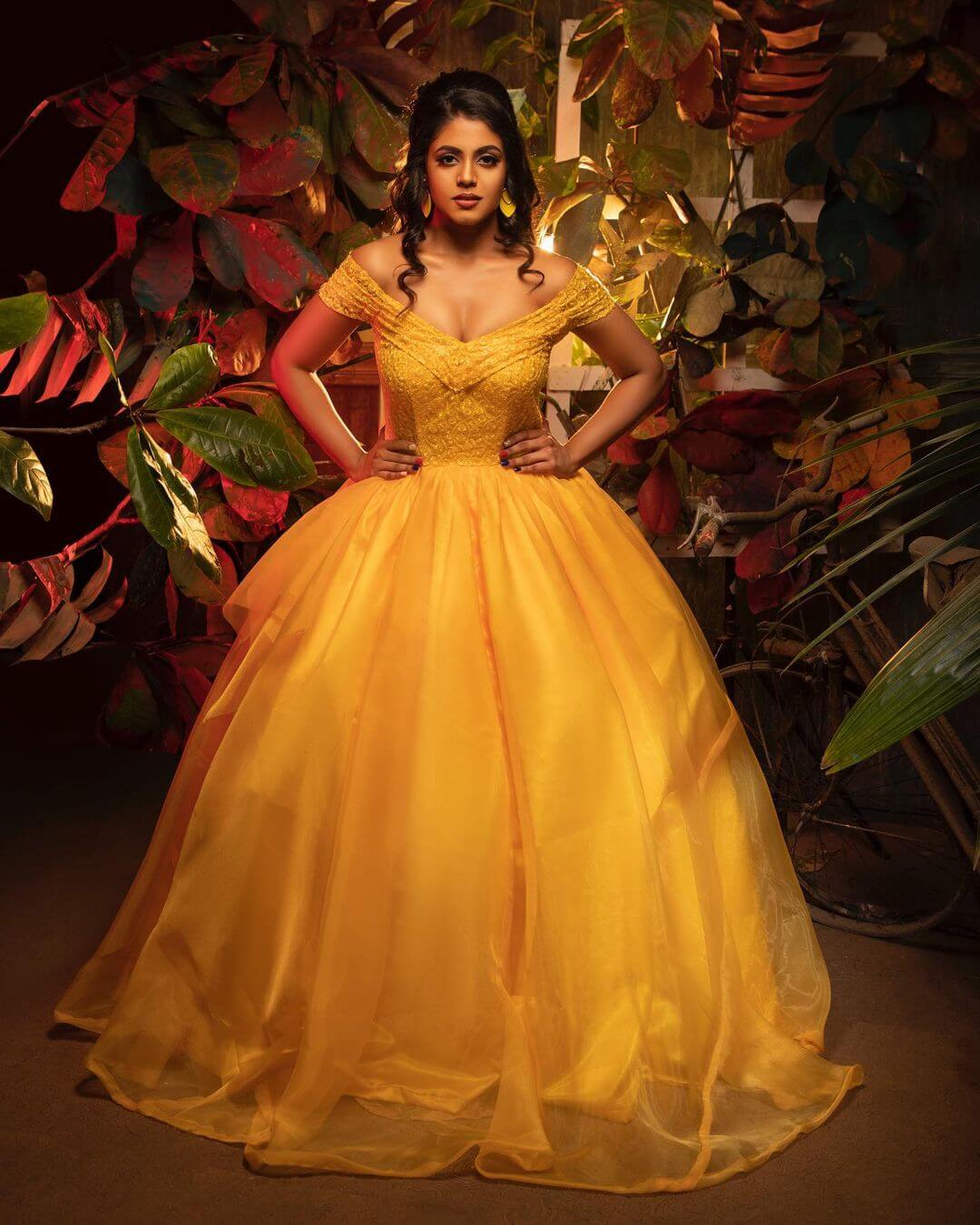 Ineya In Yellow Off-Shoulder Deep Neck Cinderella Gown Gives Us Princess Vibes