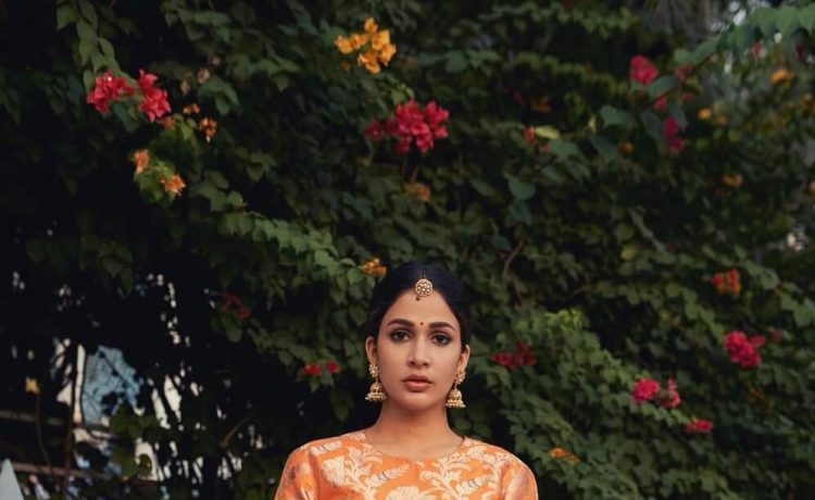 Lavanya Tripathi In Orange Silk Kurta Set Paired With Red Net Dupatta Can Be You Wedding Haldi Outfit Inspo
