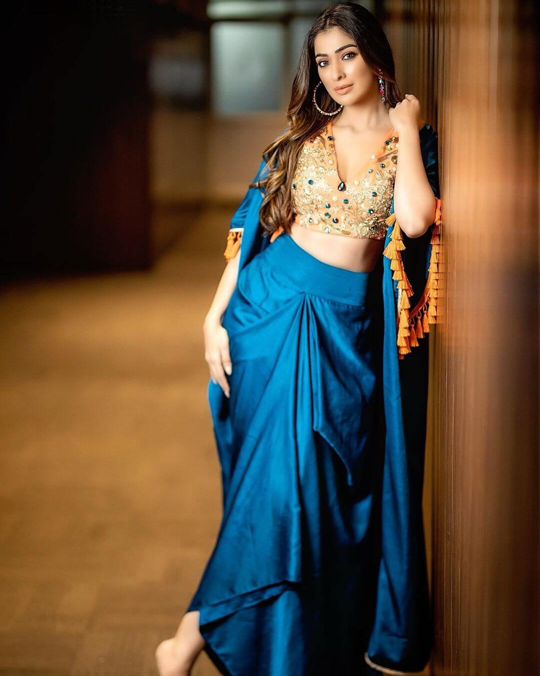 Raai Laxmi In Blue Indo Western Co-Ord Set