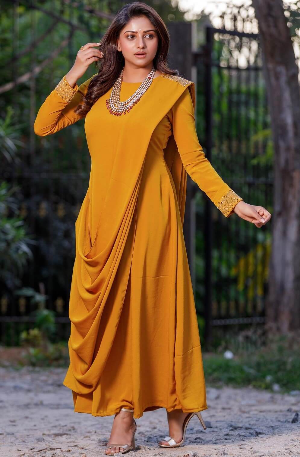 Rachita Ram In Yellow Dhoti Kurta Indo Western Look 