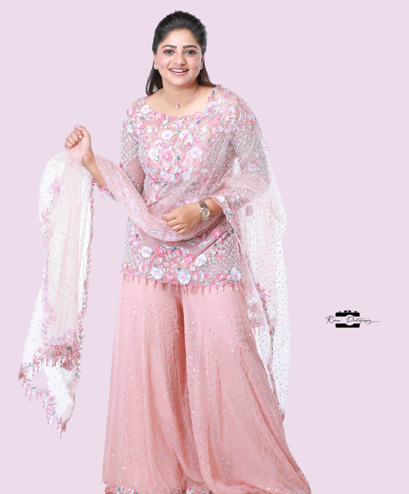 Rachita Ram Look Stunning In Light Pink Stone Embedded Sharara Set 