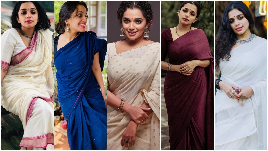 South Actress Ann Augustine Saree Looks And Fashion