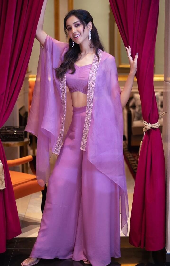 South Actress Riya Suman Slaying The Purple Co-Ord Set Perfect Cocktail Part Look