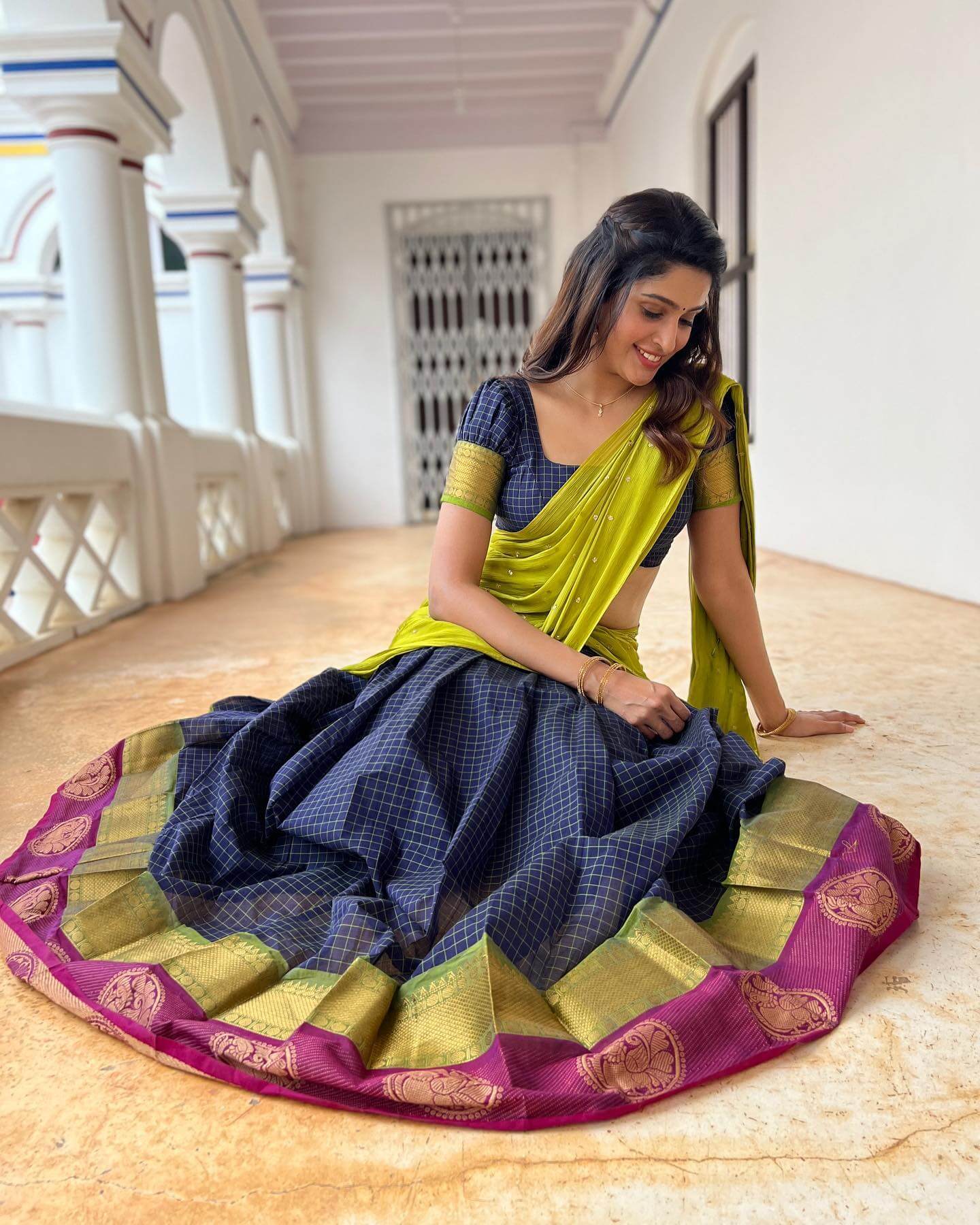 Tanya Ravichandran Look Beautiful In Traditional Silk Lehenga Outfit