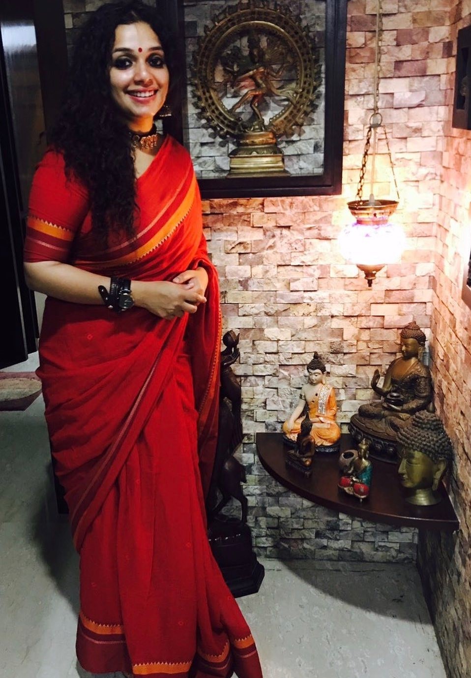 Beautiful Ann Augustine In Red & Yellow Saree Fashion Looks