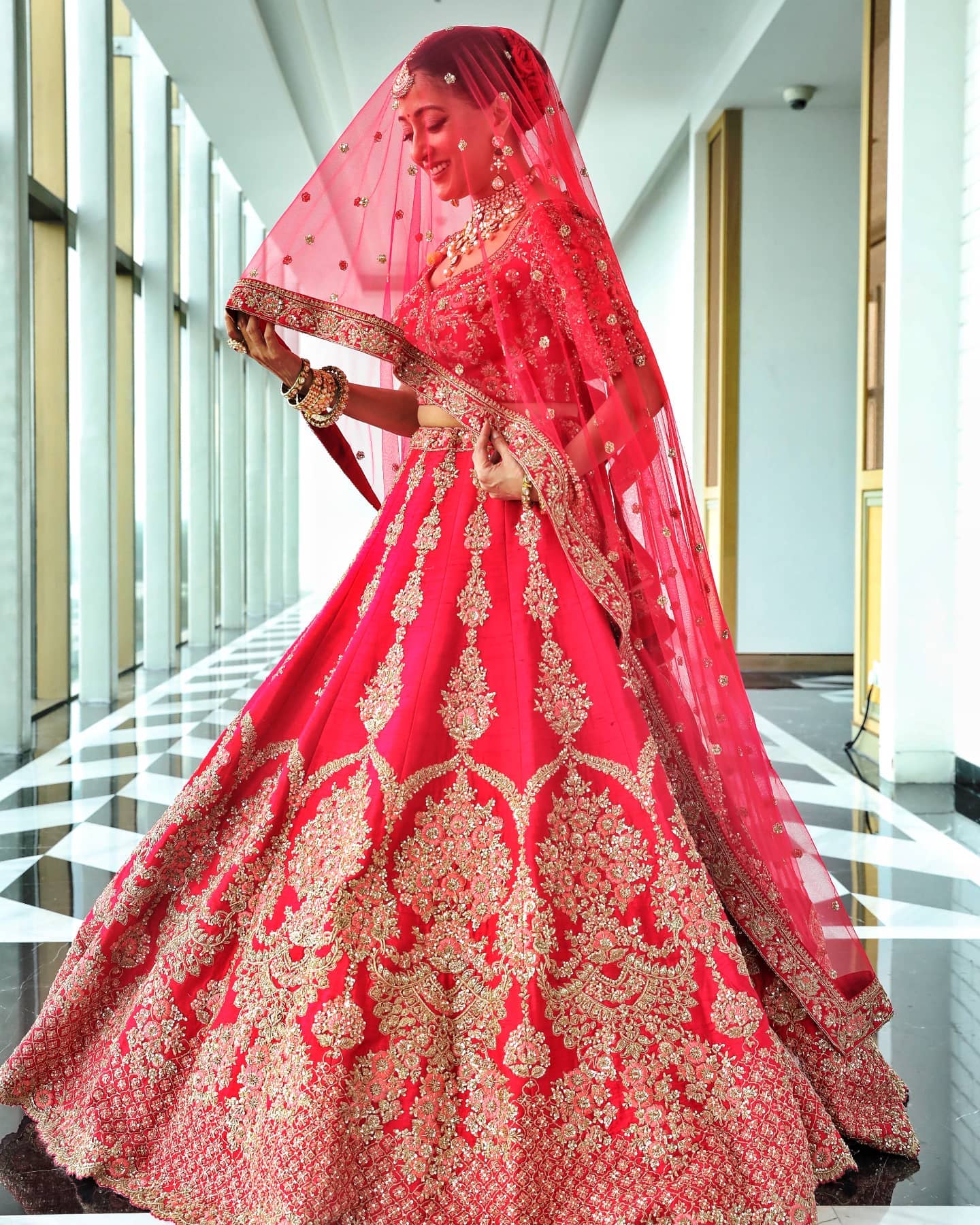 Bong Beauty Raima Sen In Regal Red Embellished Embroidered Bridal Lehenga Perfect Bridal Outfit - Stunning Outfits & Looks :Bollywood Fashion