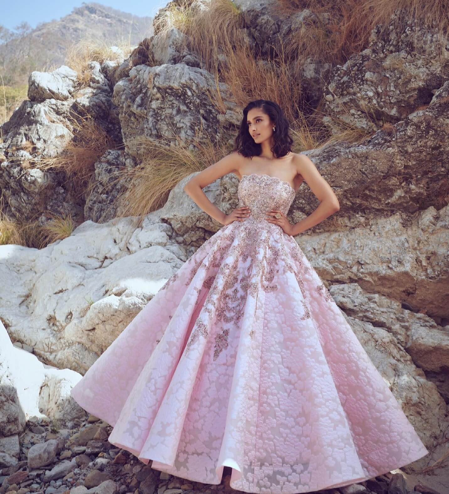 Dayana Erappa Gives Us Princess Vibes In Pink Off-Shoulder Fit & Flare Gown Quirky Outfits Looks