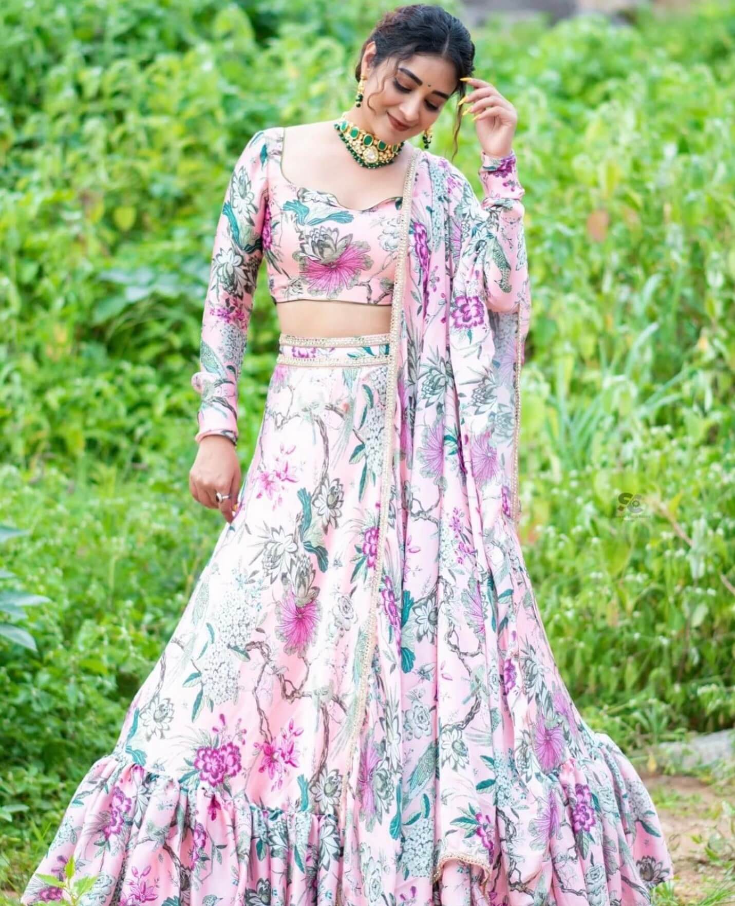 Gorgeous Bhanu Sri Mehra In Blush Pink Regal Lehenga