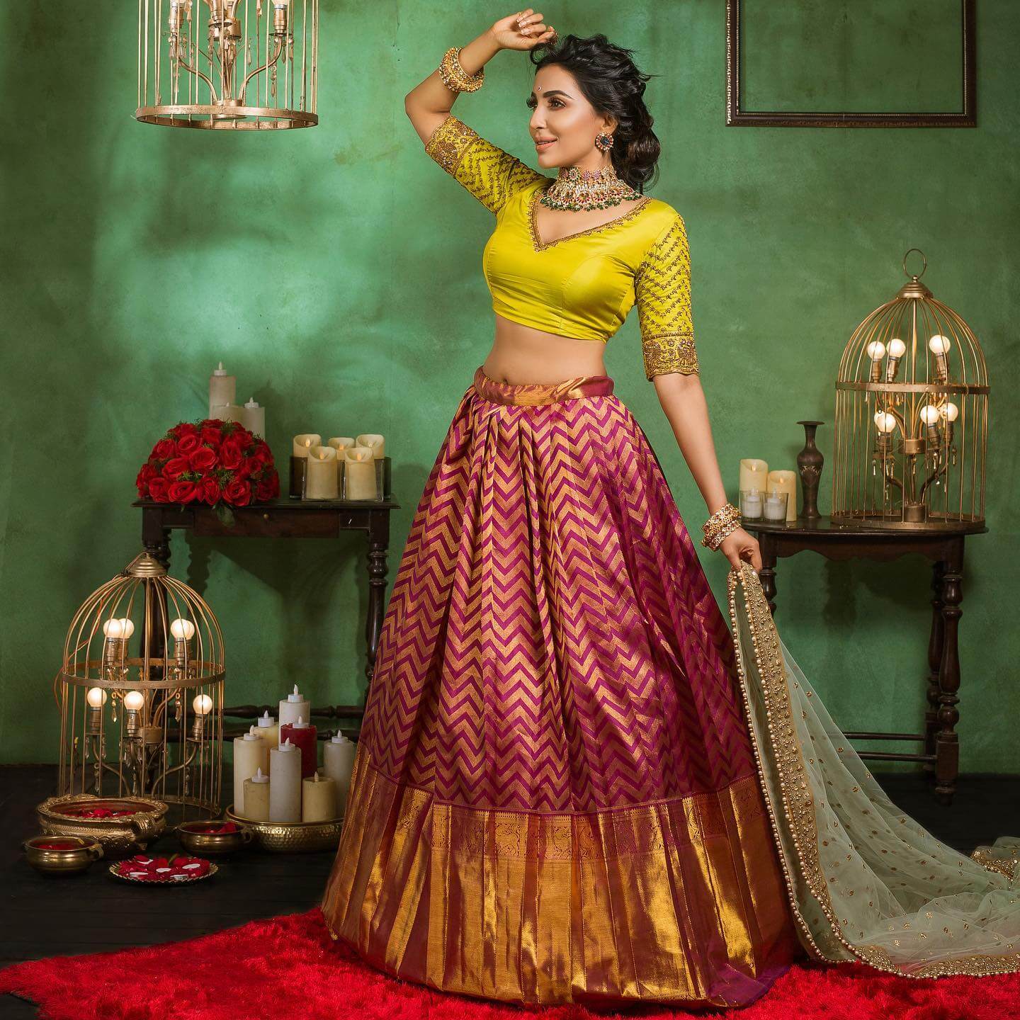 Parvathy Nair In Yellow & Pink Banarasi Lehenga Set - Traditional Outfits & Looks