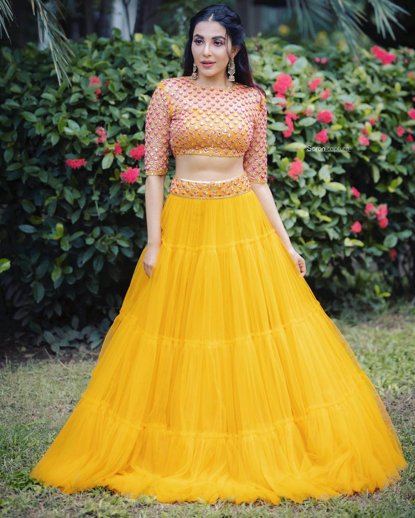 Parvathy Nair Look Stunning In Yellow Lehenga Set