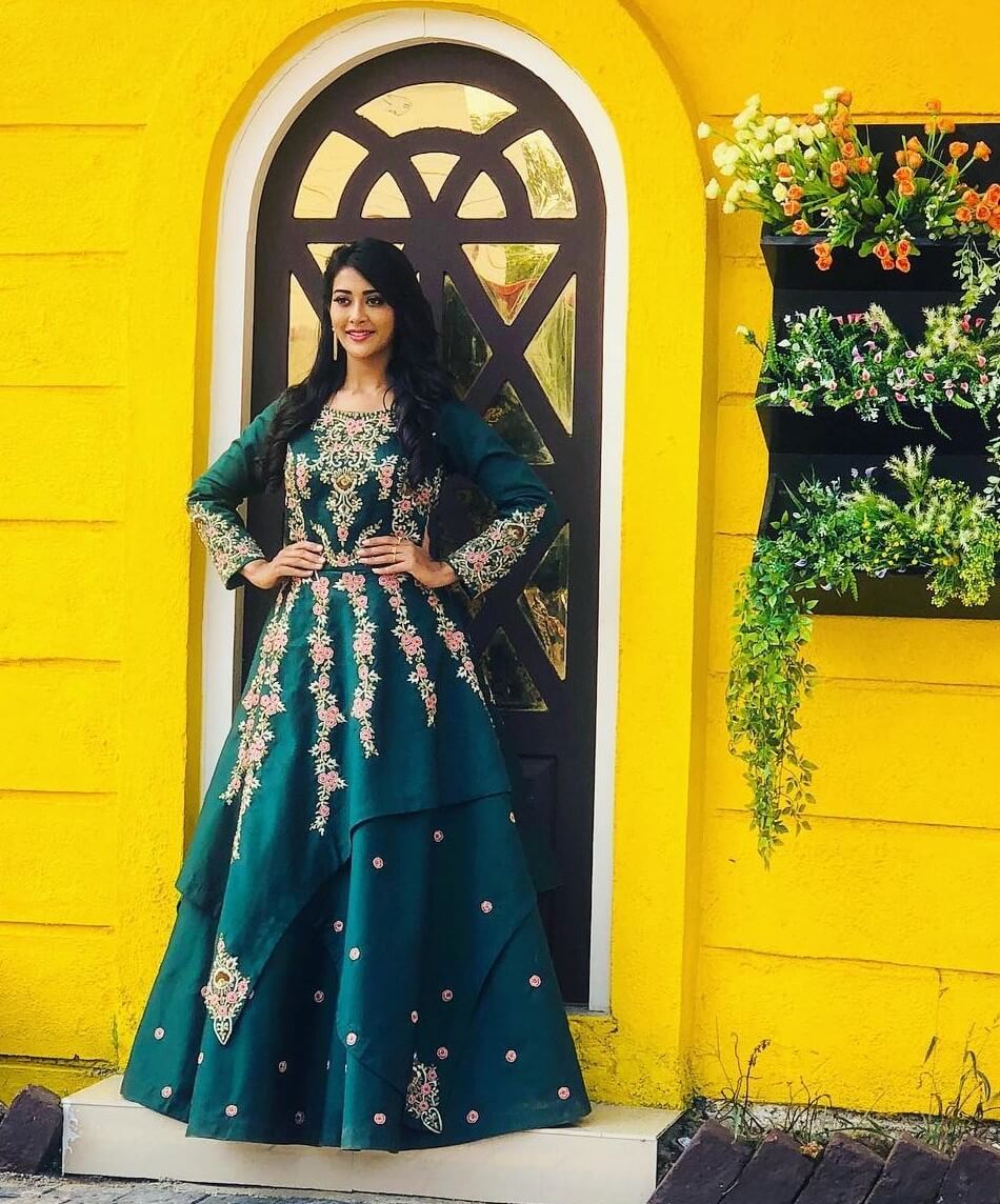 Pooja Jhaveri In Green Embroidered Full Sleeves Gown Is the Perfect Festive Ready