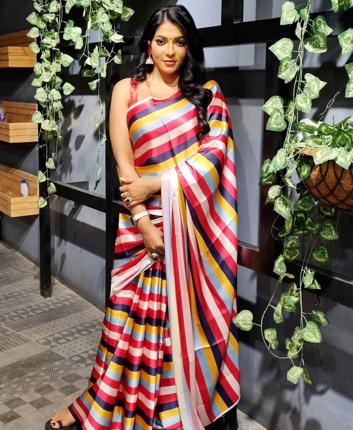 Reshma Pasupuleti Slaying The Digital Print Multicolour  Ethnical Saree Outfits & Looks