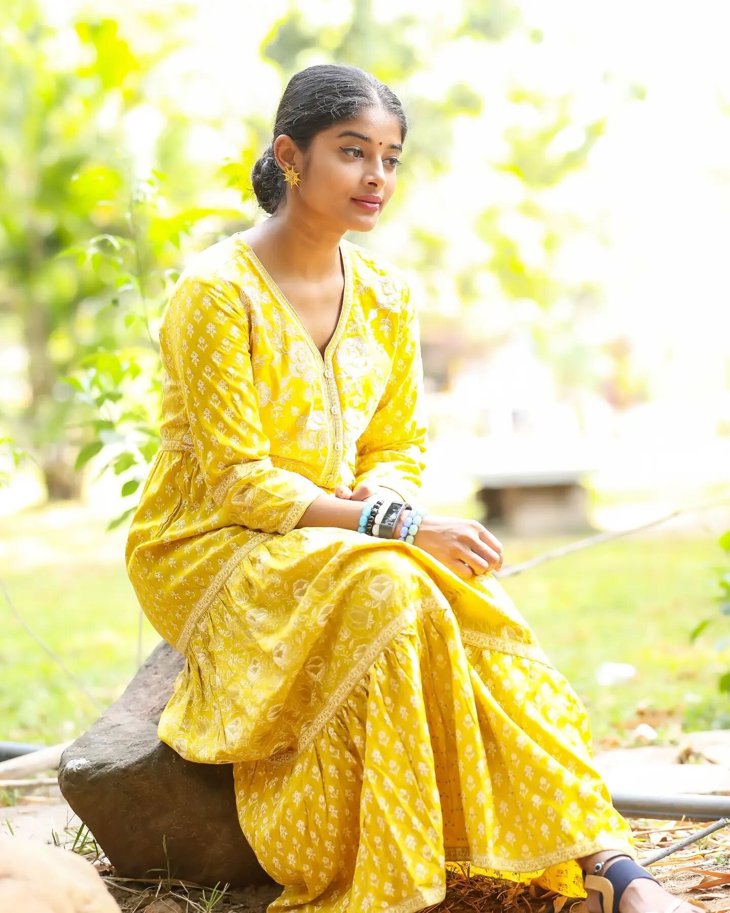 Sheela Rajkumar In Printed Yellow Kurta Set Look Can Be Your Simple Haldi Outfit