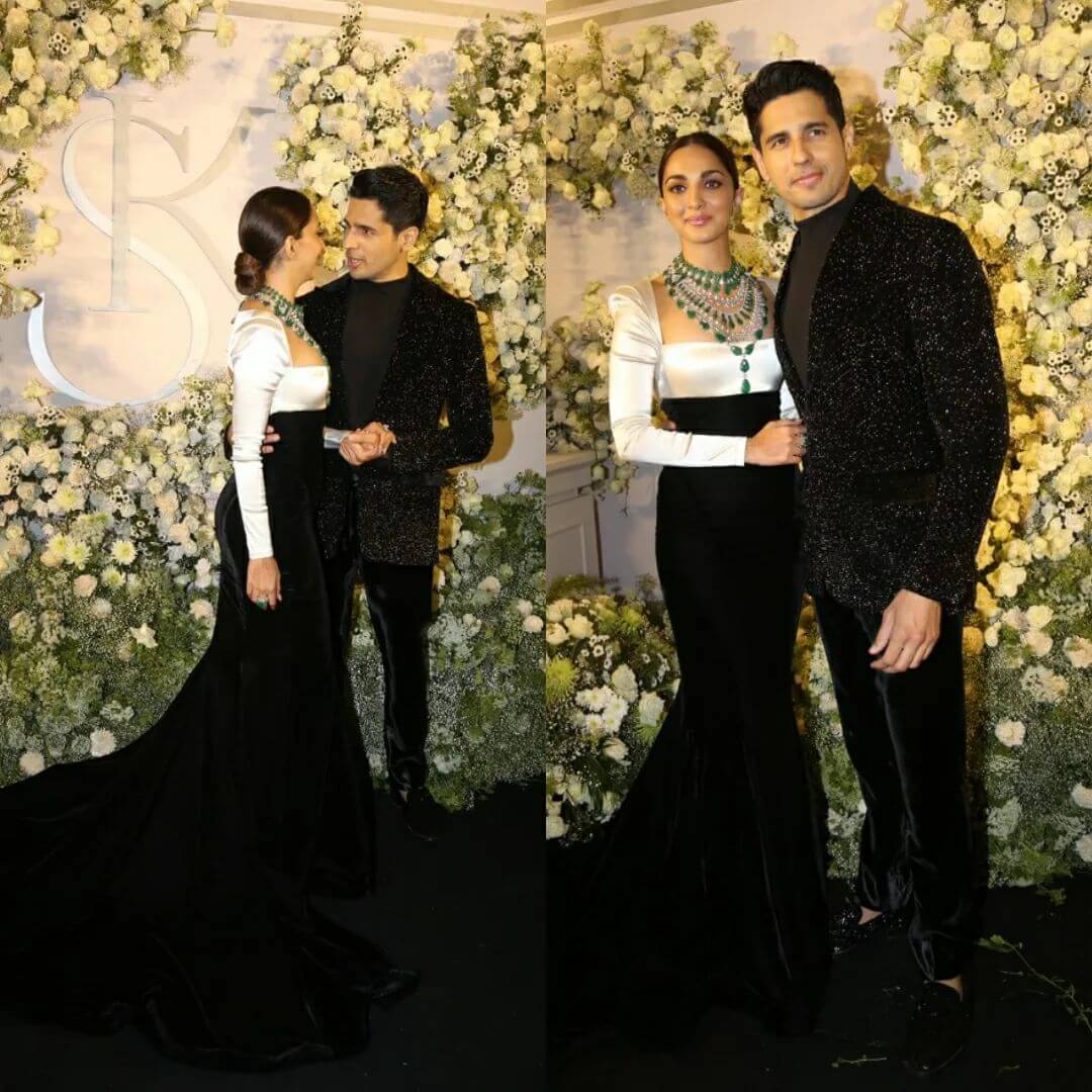 Sidharth Malhotra - Kiara Advani make a gorgeous couple in black and white at their wedding reception