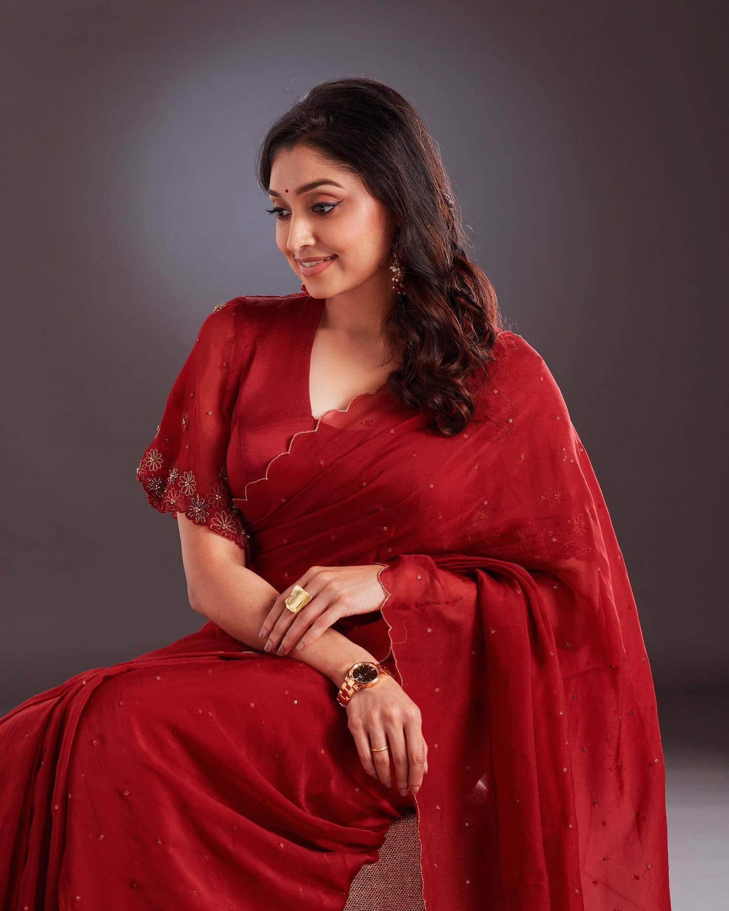 Sija Rose In Red Organza Silk Embellished Saree & Blouse Look Beautiful Fashionable & Trendy Outifts