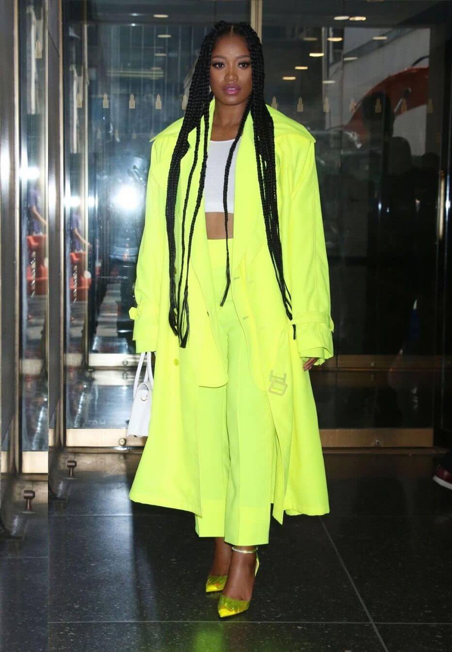 A Neon Moment - Keke Palmer Looks Radiant In A Neon Green Co-ord Set