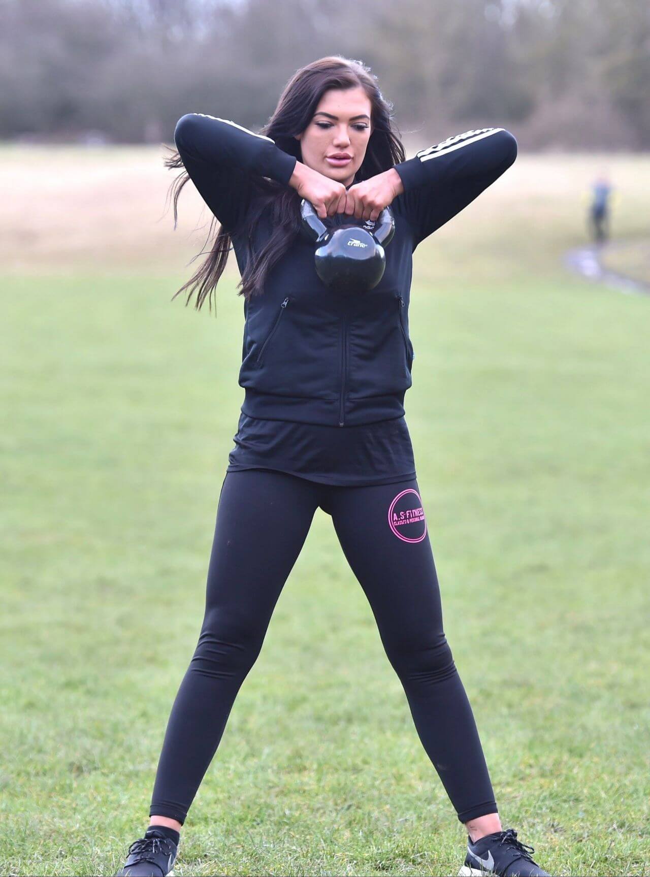 Abbie Holborn Works On Her Squats – Park Workout in Middlesbrough