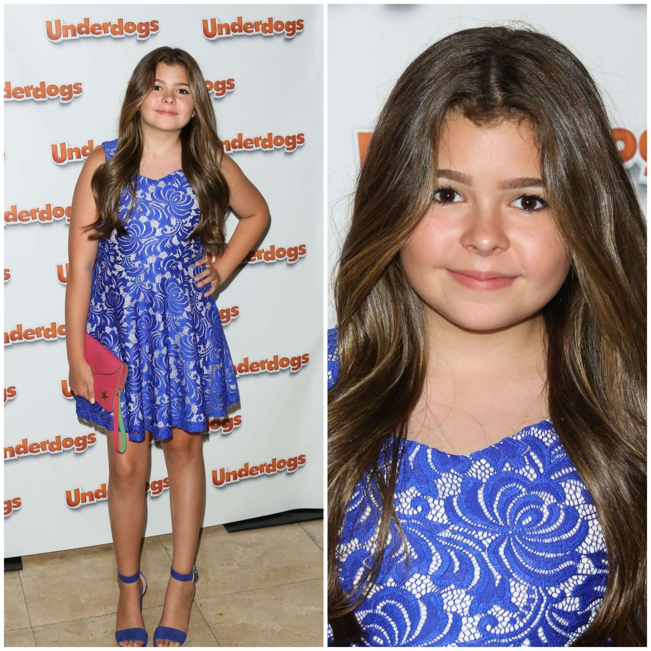 Addison Riecke In Blue Floral Printed Dress At ‘Underdogs’ Screening