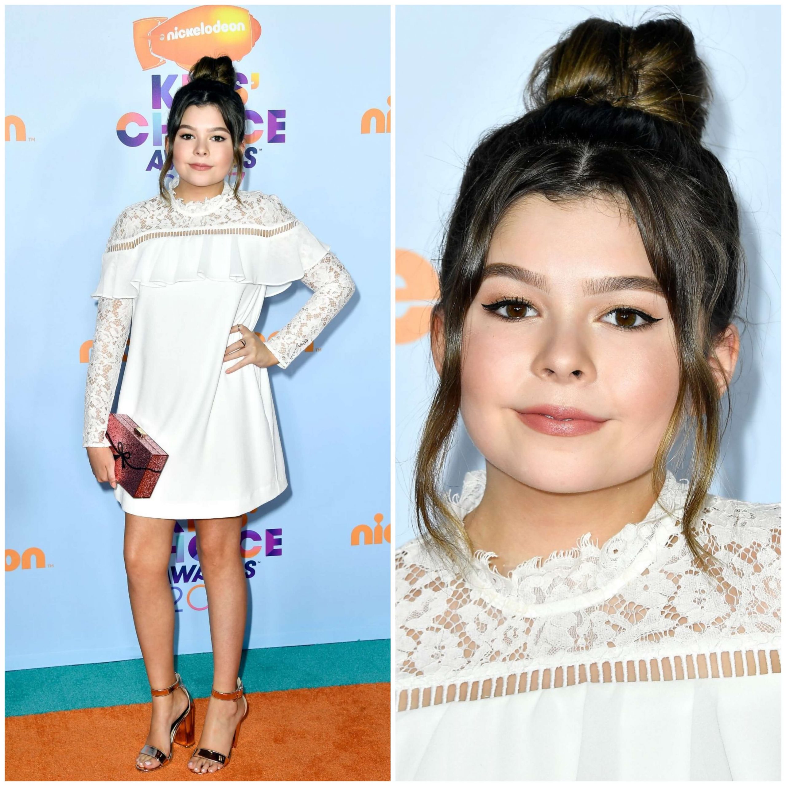 Addison Riecke In White Gown At Nickelodeon’s Kids’ Choice Awards