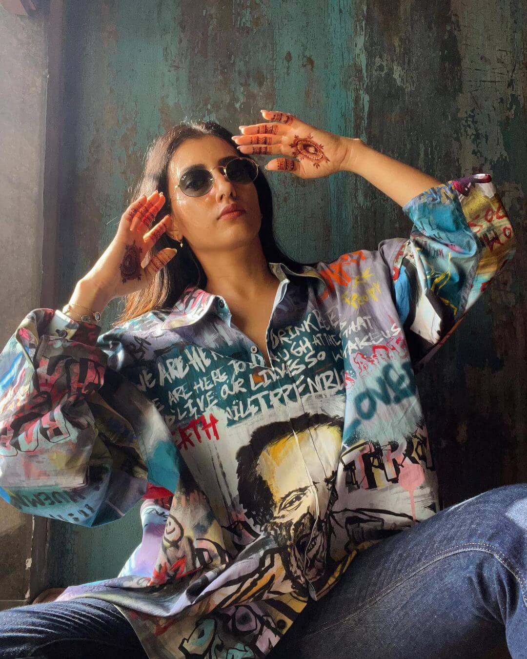Additi Gupta In Bizarre Look In Printed Full Sleeves Shirt  With Denim Jeans