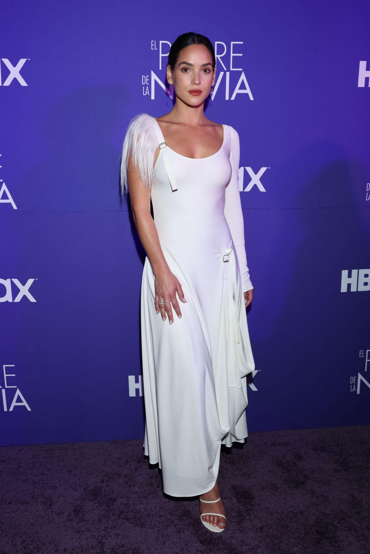 Adria Arjona In White Dress With One Side Full Sleeves & Another Side Angel Wings
