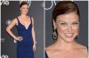 Adrianne Palicki Gorgeous Party Look In Navy Blue Long Sweetheart Neck Gown With Circular Silver Embellished Earrings