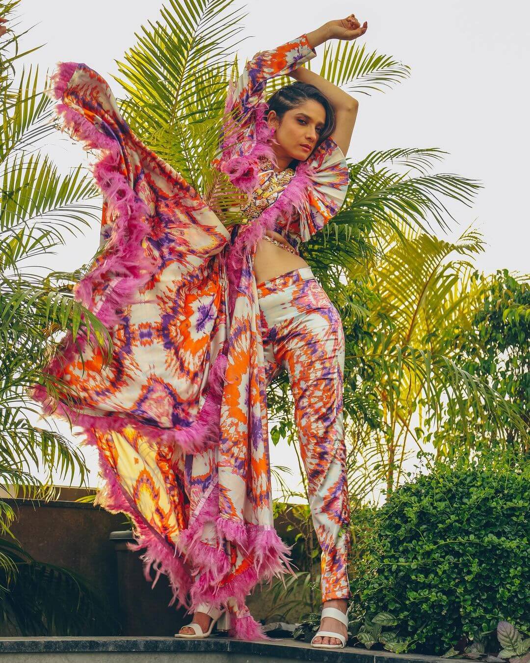 Ankita Lokhande Twirls In Multi-Colour Designer Dress