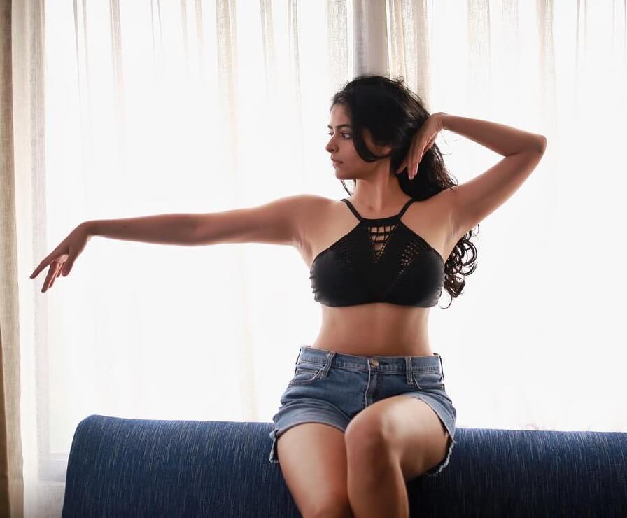Beauty  Bae Pallak Lalwani Allure Us In Black Sexy Crop Top With Blue Denim Shorts