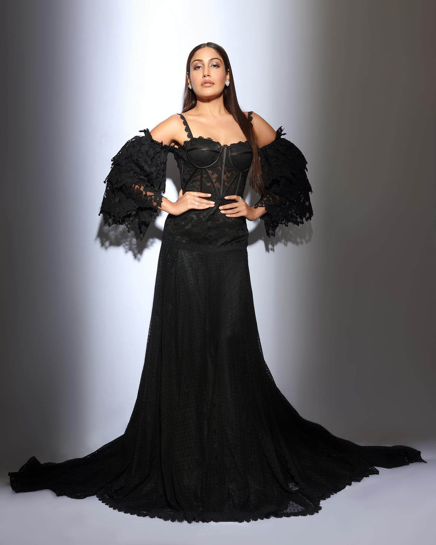 Dauntless Surbhi Chandna Gothic Theme Look In Black Gown