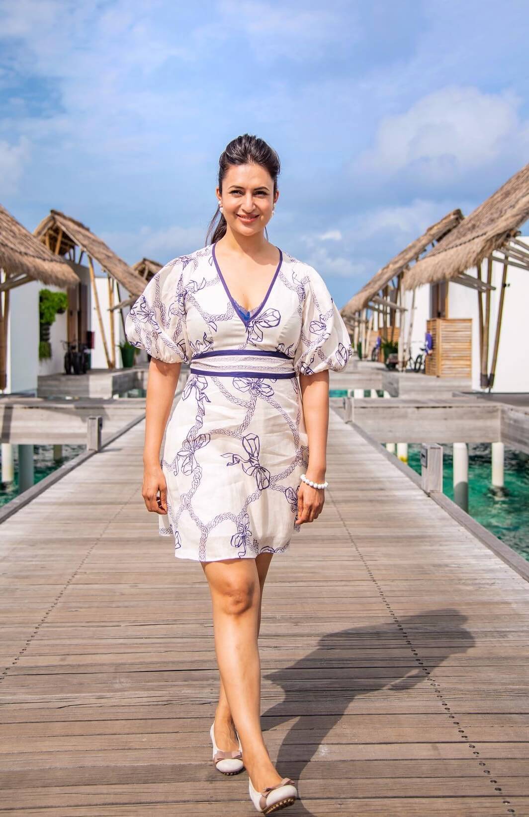 Divyanka Tripathi Maldives Vacation Look In White Short Dress