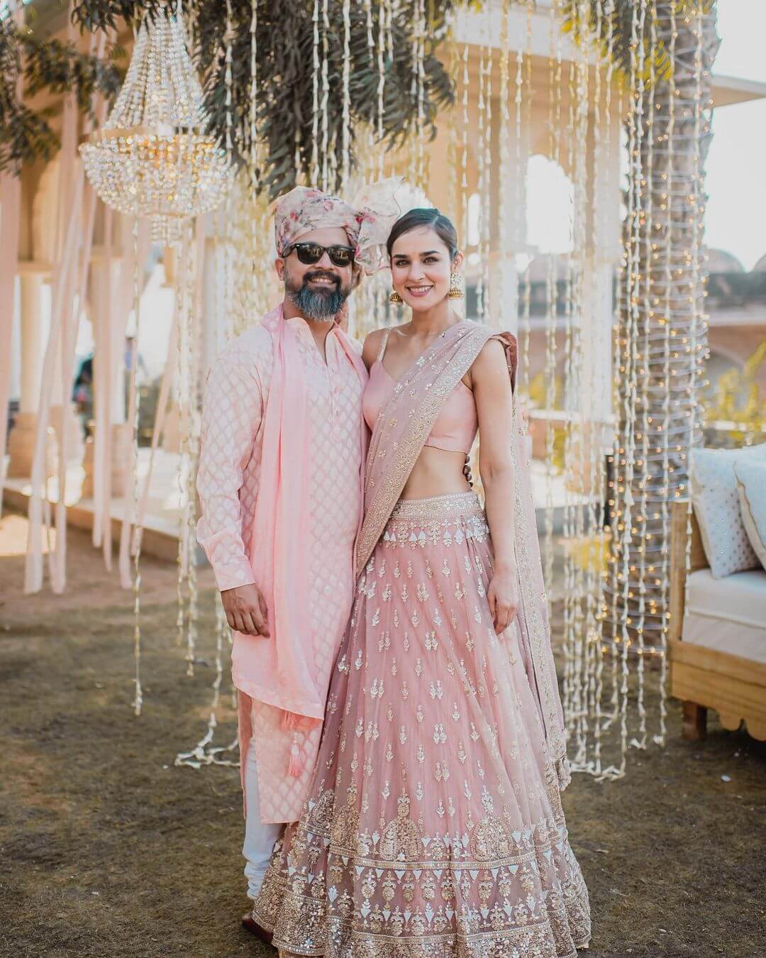 Effortless Elegance: Angira Dhar and Her Husband Wish Viewers a Happy New Year in Twin Pastel Pink Outfits