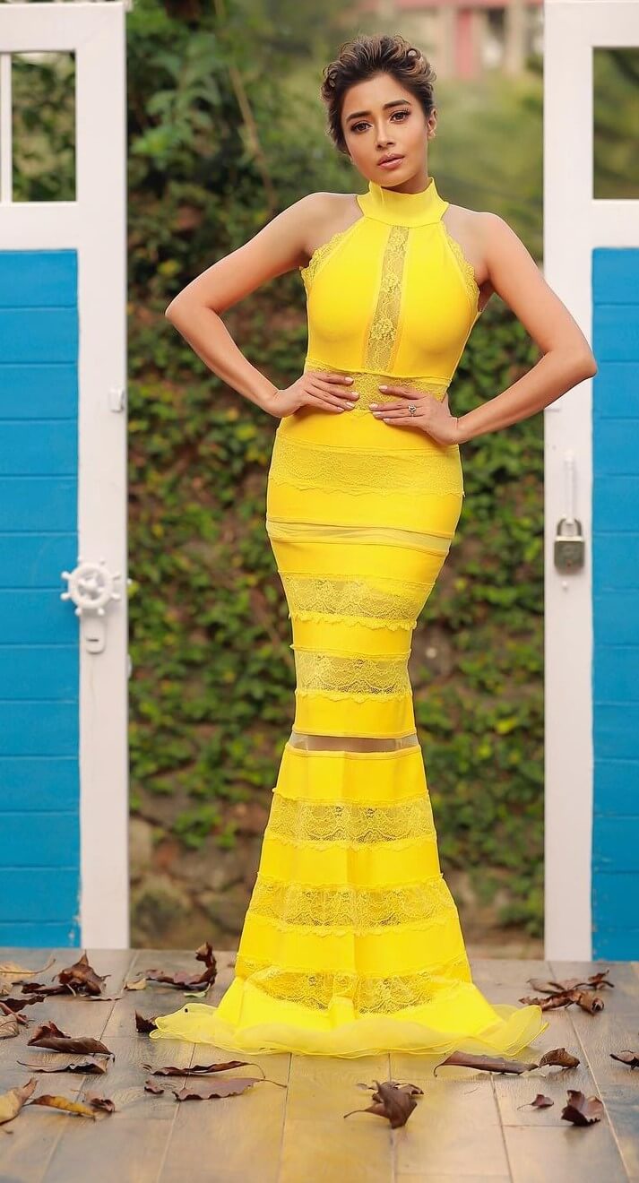 Effortless Glamour: Take Style Inspiration from Tina Datta's Yellow Frill Gown!