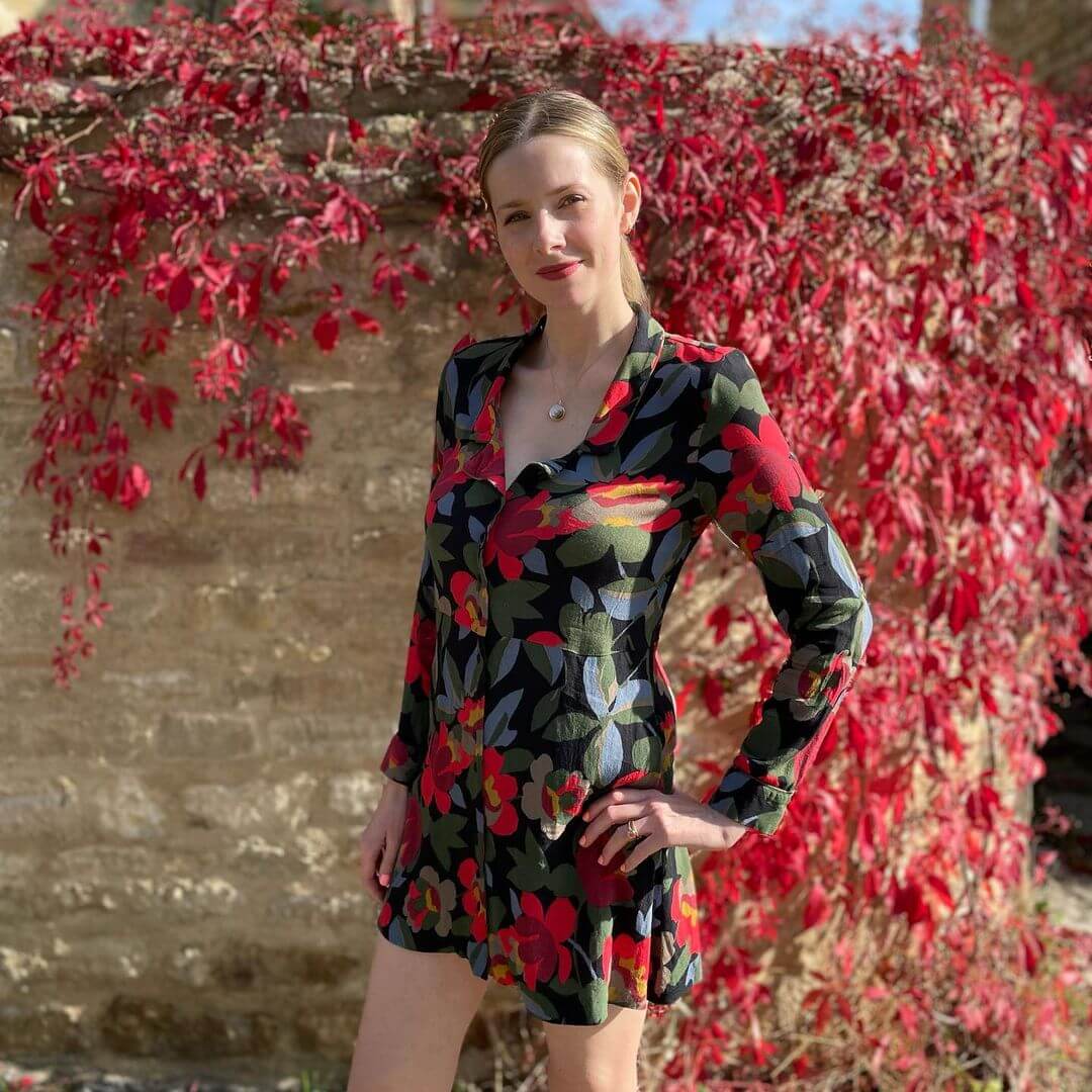 Elegant Beauty: Rachel Hurd-Wood in a Floral Mini-Dress