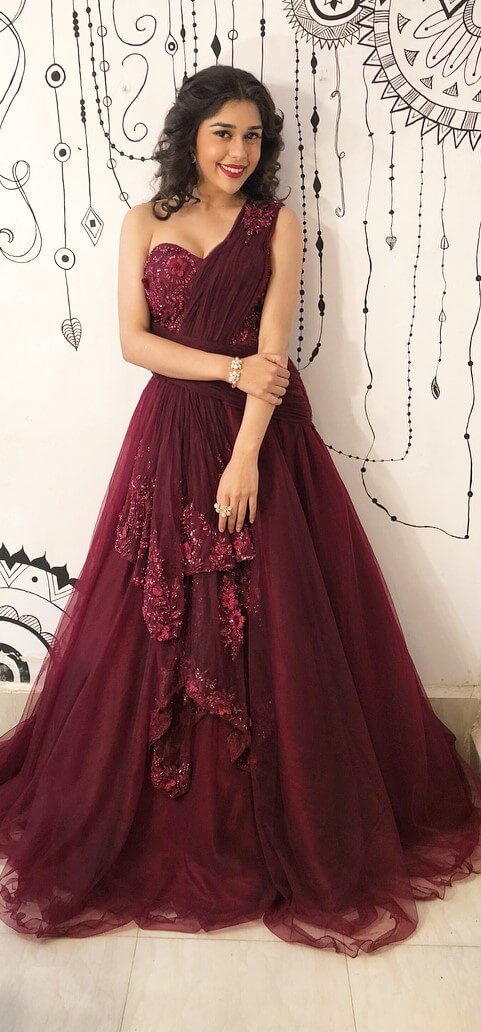 Gorgeous Eisha Singh Wine Princess Gown