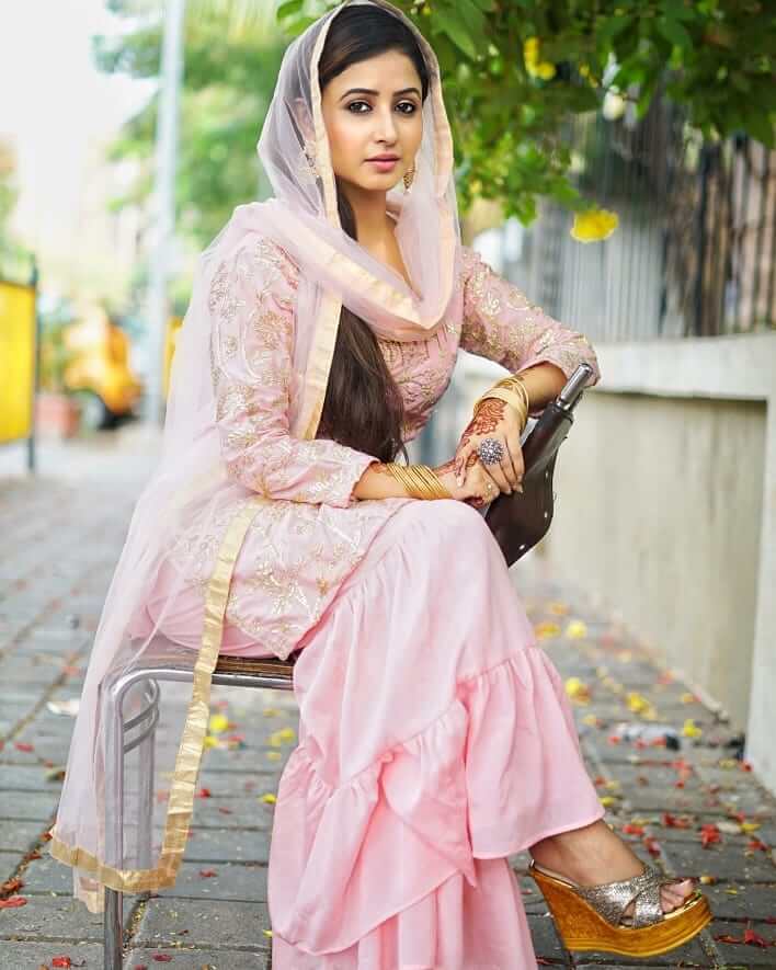 Gorgeous Sana Amin Sheik Desi Girl Look In Sharara Set