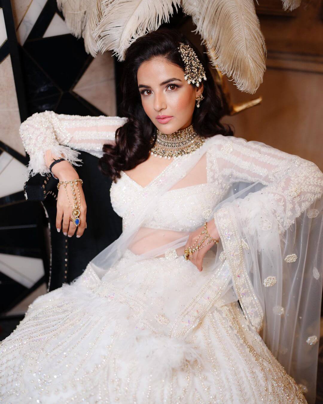 Jasmin Bhasin  Royal  White Bridal Look Is Just Breathtaking